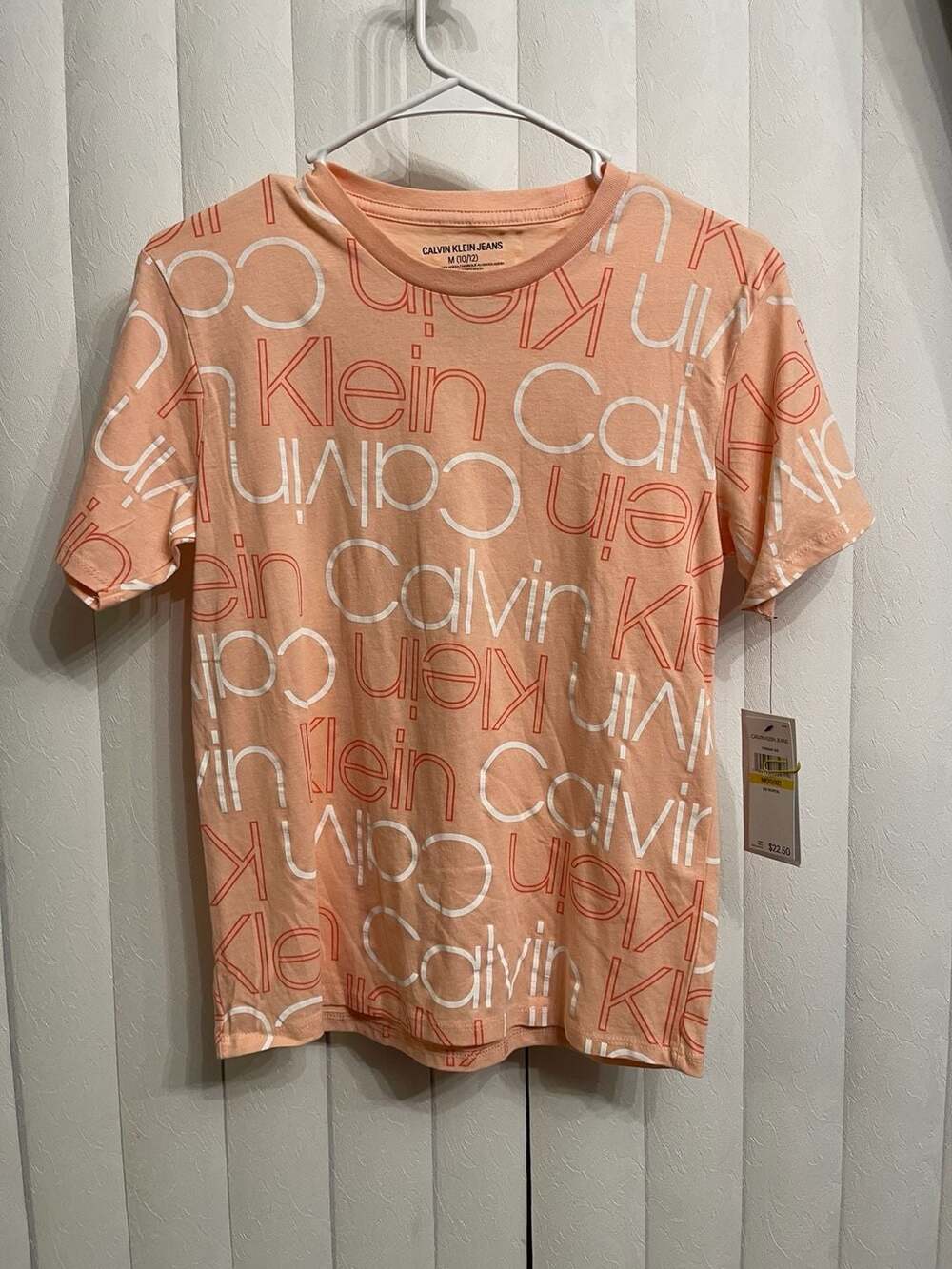 Calvin Klein Jeans T-Shirt Size M (10/12) Tropical Monogram Logo